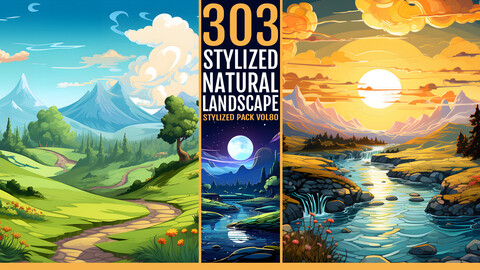 303 Stylized Natural Landscape VOL80