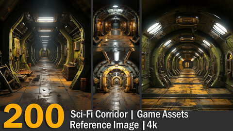 Sci-Fi Corridor  | Game Assets | Reference Images | 4K