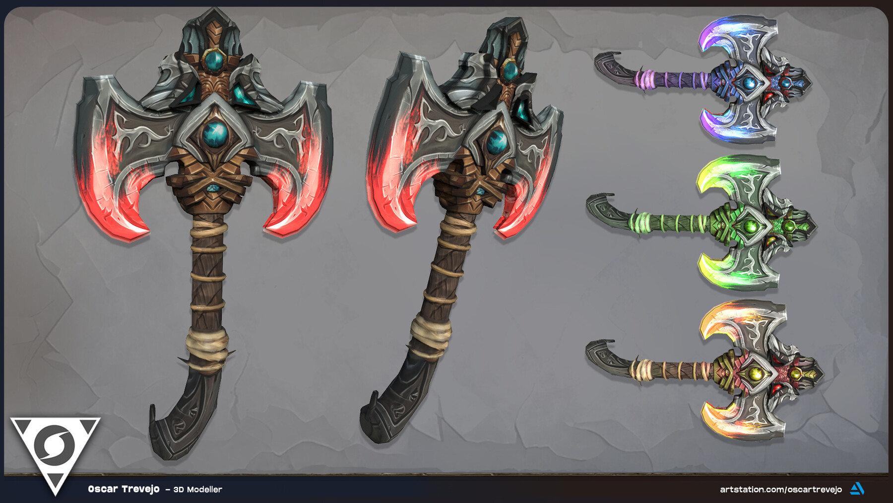 Artstation - Axe Handpainted Texture Stylized Lowpoly 