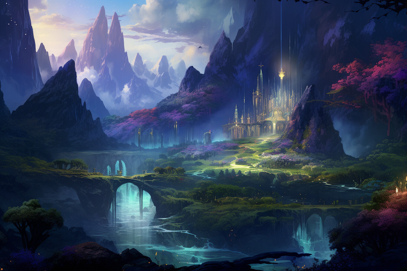 ArtStation - Enchantment at Dusk: The Celestial City of Azure Peaks 6 ...