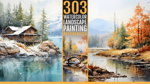 303 Watercolor Landscape Painting