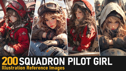 Squadron Pilot Girl | 4K Reference Images
