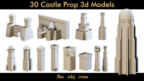 30 Castle Props- 3d Model