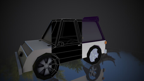 3d low poly car .