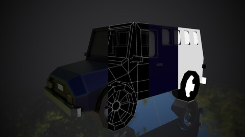 3d low poly Military car .