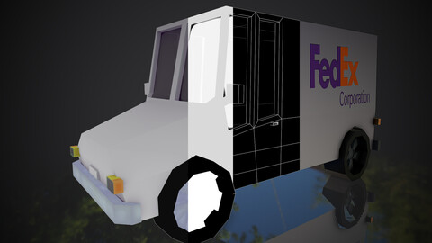 3d low poly FEDEX car .