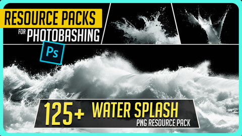 🌊 125+ PNG Cutout Water and Waves Splash Effects - Resource Pack for Photobashing in Photoshop