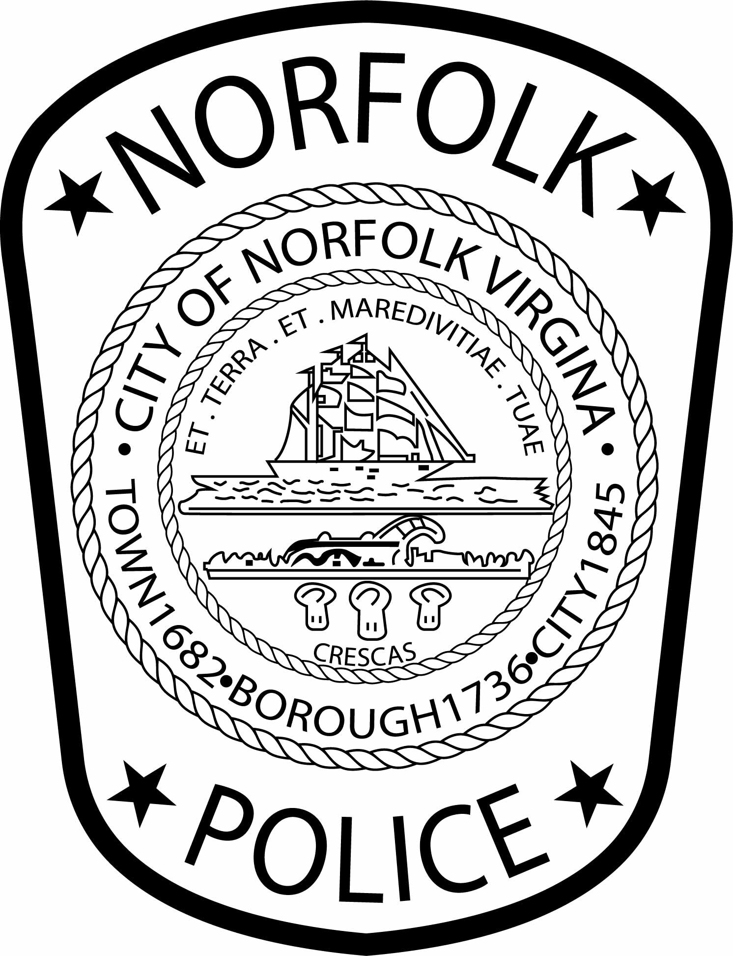 ArtStation - NORFOLK POLICE DEPARTMENT PATCH VECTOR FILE Black white ...