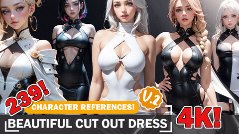 239 Cut Out Dress Varieties: 4K Reference Art Collection V2