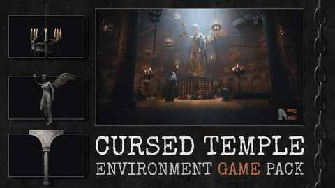 Cursed Temple game-ready asset pack