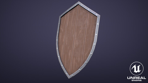 Stylized Medieval Wooden Shield