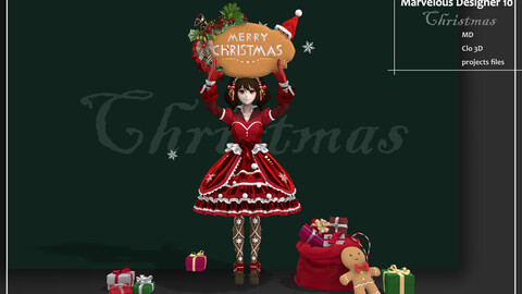 Merry Christmas_Costume_Marvelous Designer, Clo3d Dress