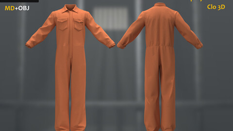 Prisoner Suit_Marvelous designer(Clo3d) project_MD file(obj&fbx file if needed)