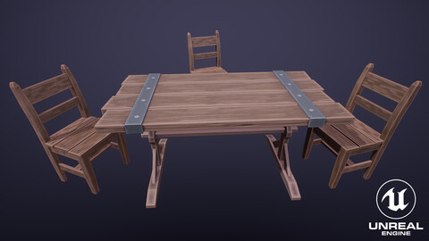 Stylized Medieval Chair And Table