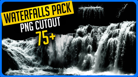75+ PNG Cutout Waterfalls - Resource Photo Pack for Photobashing in Photoshop