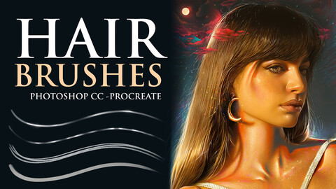 Hair Brushes for Photoshop and Procreate