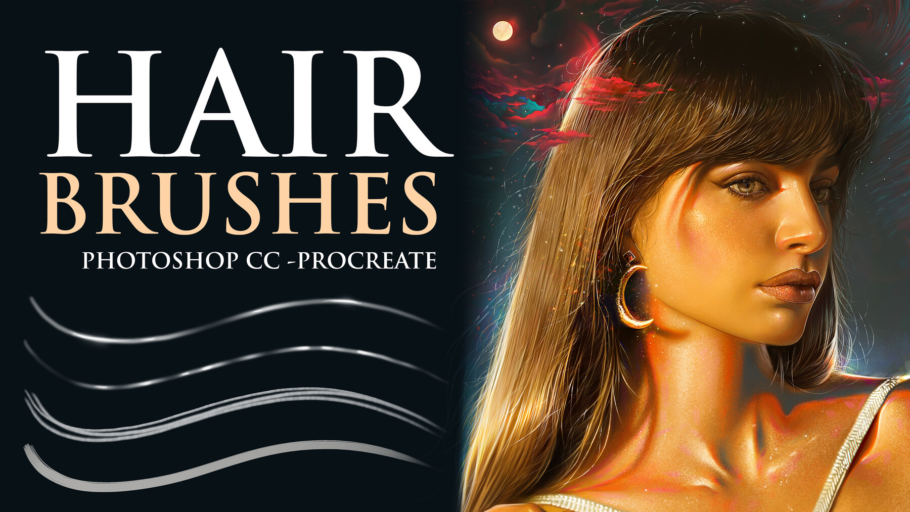 ArtStation - Hair Brushes for Photoshop and Procreate | Brushes