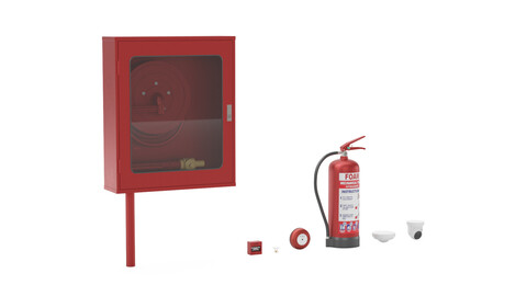 Fire Fighting System and security System 3D Model