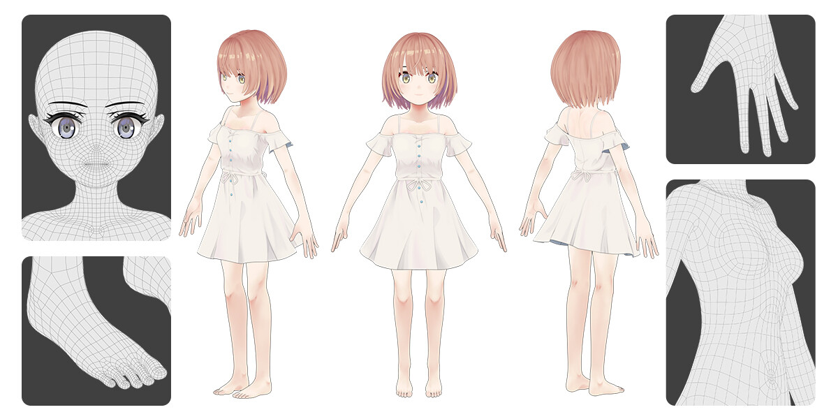 ArtStation - Anime Female Base Mesh Age Kit | Resources