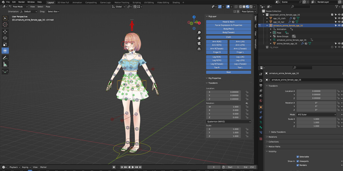 Artstation Anime Female Base Mesh Age Kit Resources