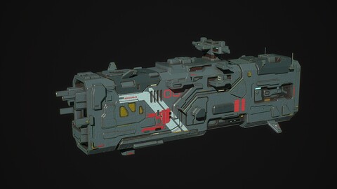 Sci fi battle cruiser spaceship