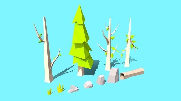 ArtStation - Asset pack - Low poly 3D forest environment | Game Assets