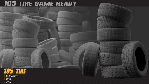 105 Futuristic Sci-Fi tire basemesh 3dmodel (Game-Ready)