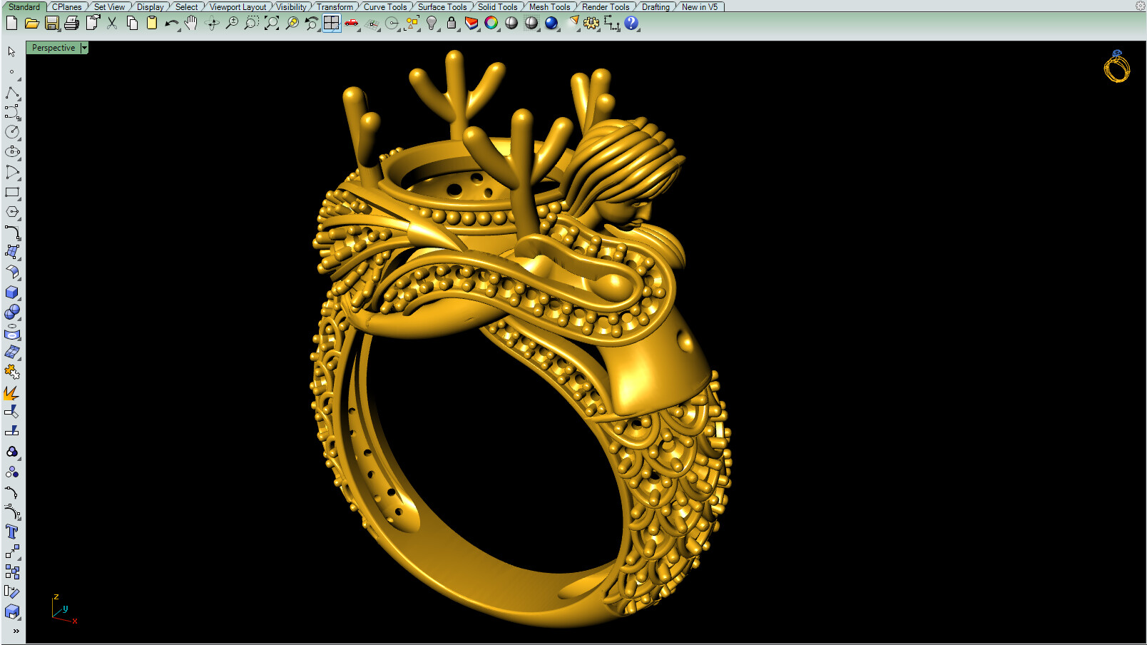 Ladies Net Ring., 3D CAD Model Library