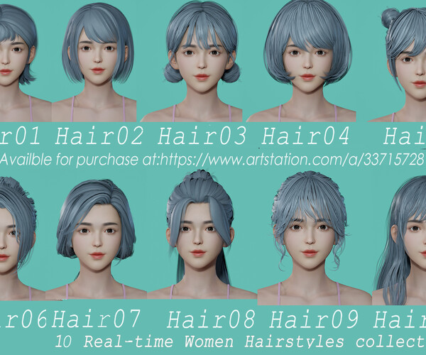 ArtStation - anime Hairstyle