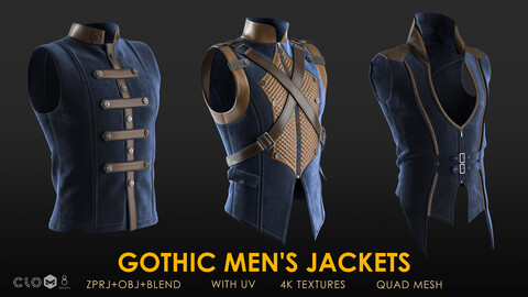 Gothic Men's Jackets - 01 Marvelous / CLO Project file