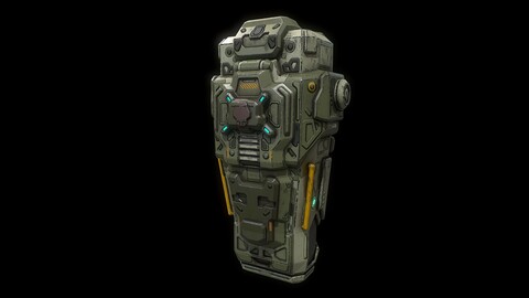 Low poly sci fi drop pod