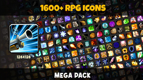 1600+ Fantasy RPG icons