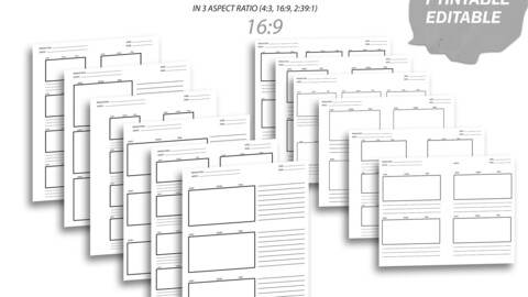 story board template for all standard film aspect ratio