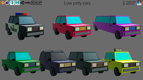 low poly cars