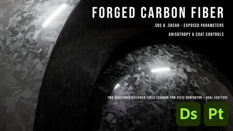 Forged carbon fiber textures + .sbs / .sbsar files for substance