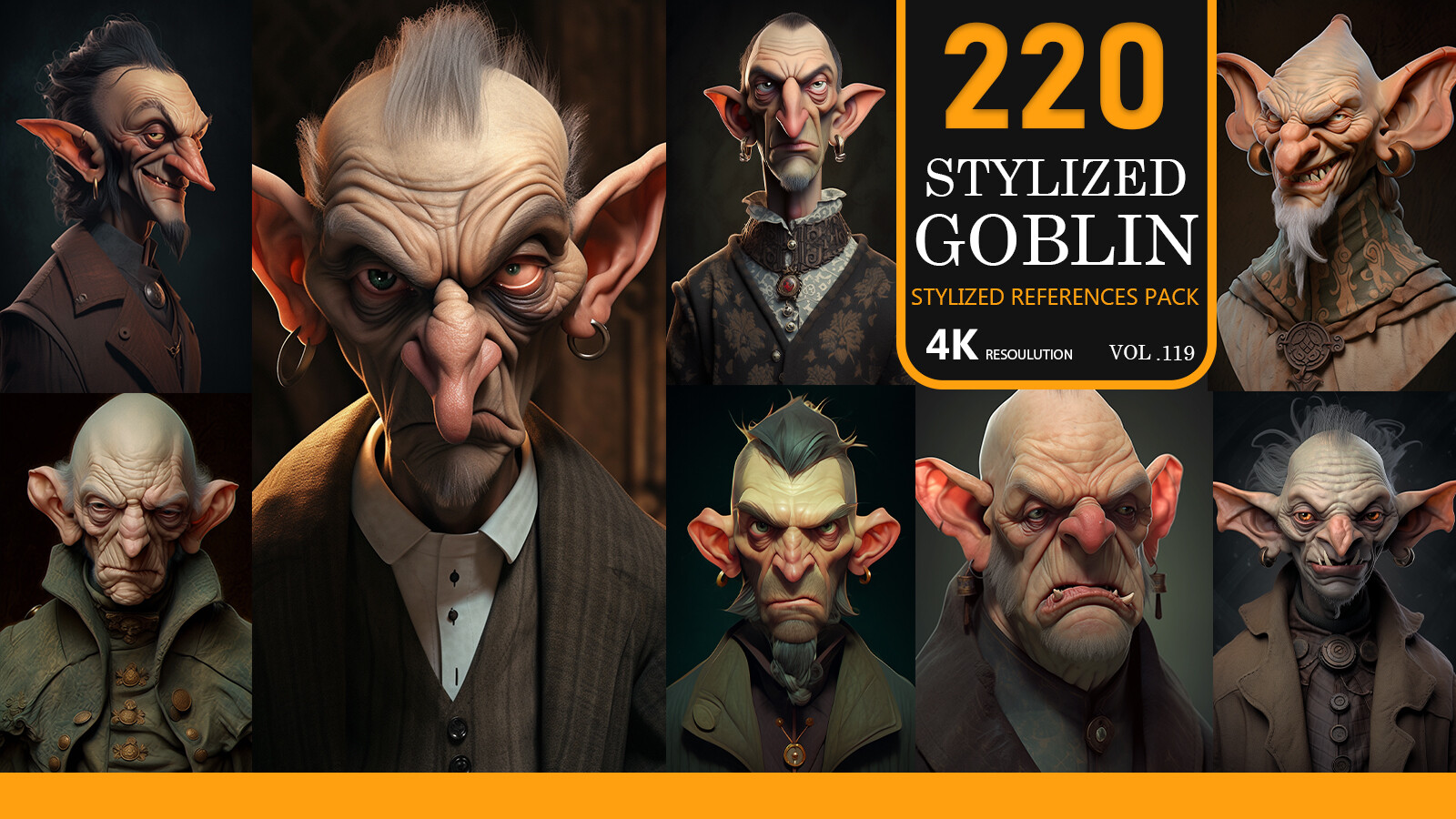 Artstation Stylized Goblin Vol119 4k Stylized References Pack Artworks