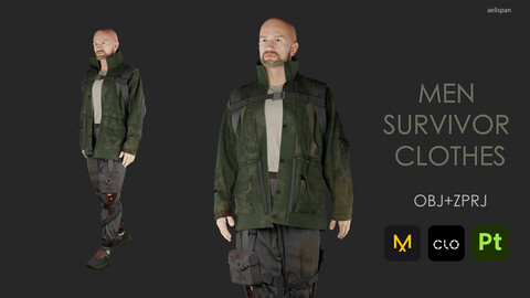 Men survivor clothes. Marvelous designer/Clo3D