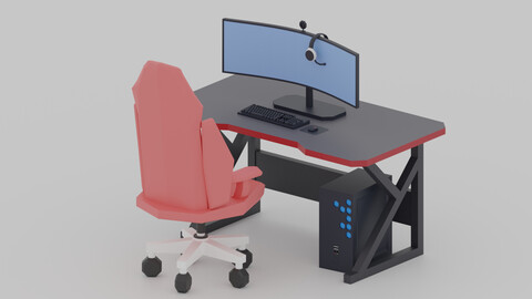 Cartoon Computer Gaming Chair 3D model