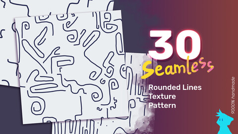 Rounded Lines Handdrawn Pattern Pack | Seamless 4K | Ready to Use!