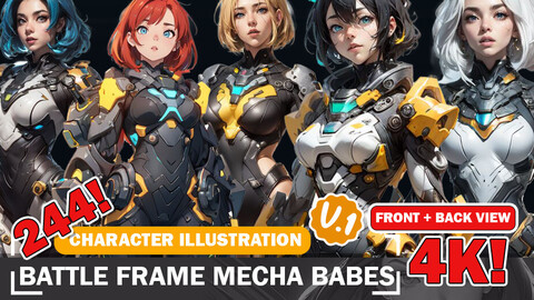 250 Mechanical Marvels Battle Frame Mecha Babes in 4K - Design Reference Art V1