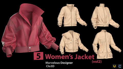 5 Women's Jacket (vol2) + Zprj +Obj + Fbx