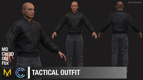 Tactical outfit / Bomber jacket / Pant / Marvelous Designer / Clo 3D project