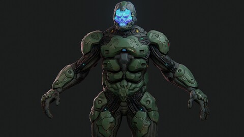 Ghost soldier sci-fi character