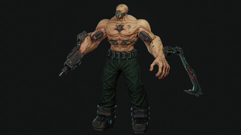 Cyber berserk sci-fi character