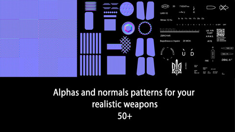 Alphas and normals patterns for your realistic weapons