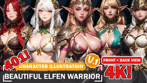 401 Beautiful Elven Characters in 4K - Design Reference Art V1