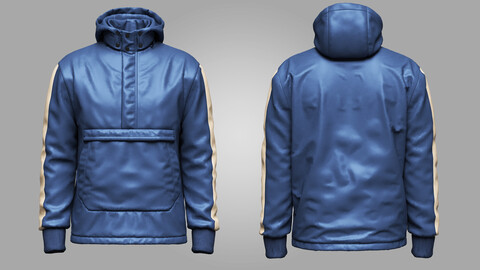 Mens Hooded Jacket 3d Model