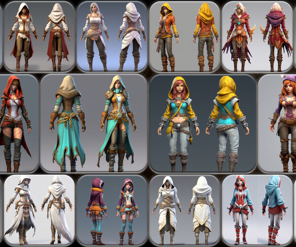 ArtStation - 200 Feminine Arcane Trickster Outfit Reference Pack | 4K ...