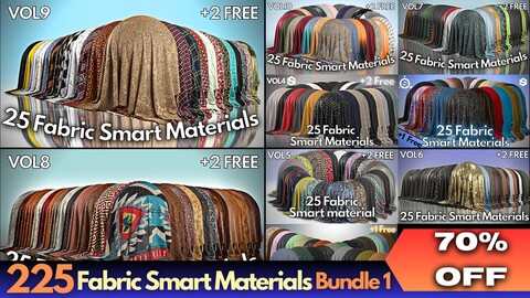 225 Fabric Smart Materials Bundle 01 + 25 Free (Vol.8)