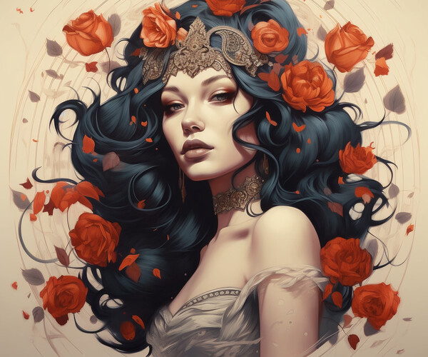 ArtStation - Enigmatic Muse of the Midnight Garden 4 | Artworks